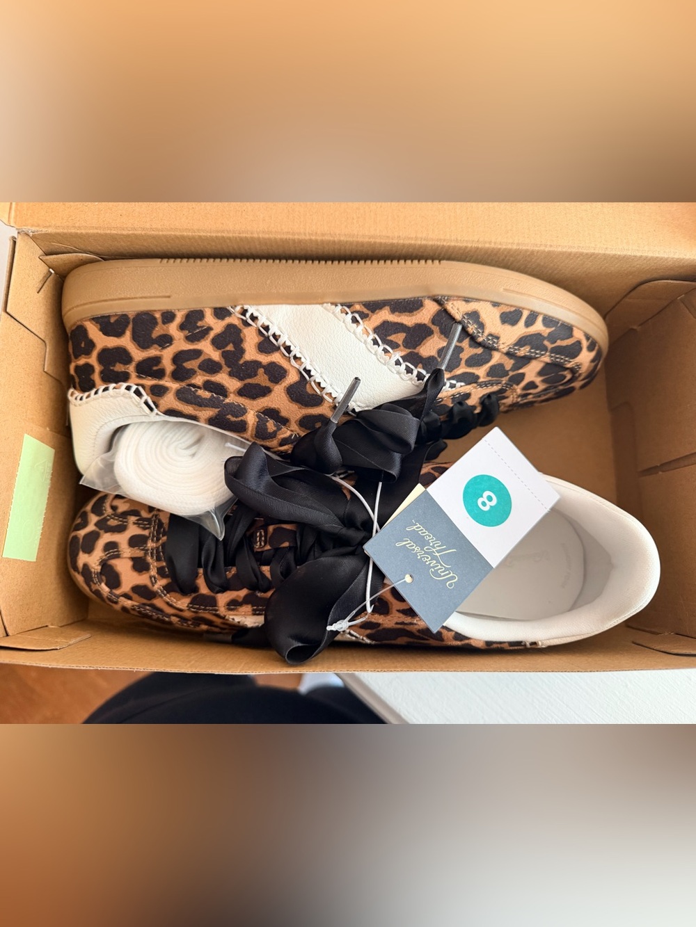 Universal Thread Leopard Print Satin Ribbon Sneakers - Brown/Black